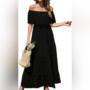 NWT Kirundo Black Off Shoulder Long  Dress